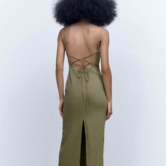 Linen cut out dress Zara - Picture 3 of 3